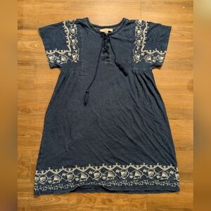 LOFT Cotton Blue Dress - Medium